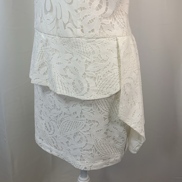 BCBGMAXAZRIA Isabel Lace Side Draped Peplum Mini Dress- NWT- 2 - Picture 6 of 16